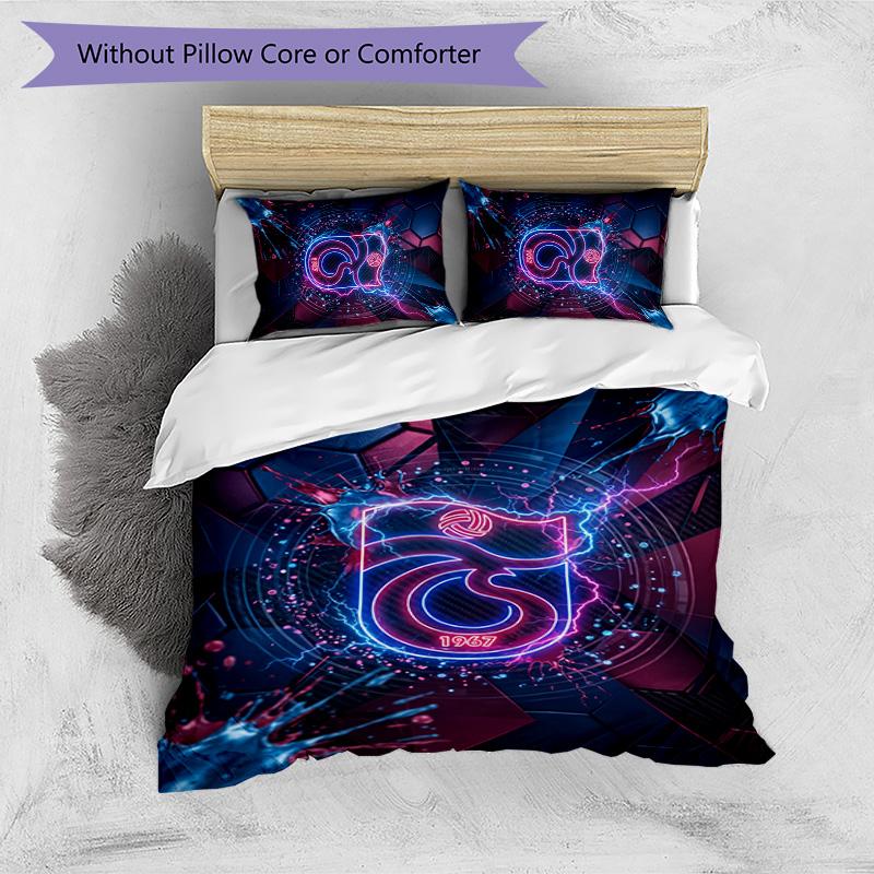Set Lenzuola Trabzonspor FC Stampato 3 Pezzi Copripiumino Traspirante con Federe Biancheria da Letto Decorativa per Camera da Letto Casa