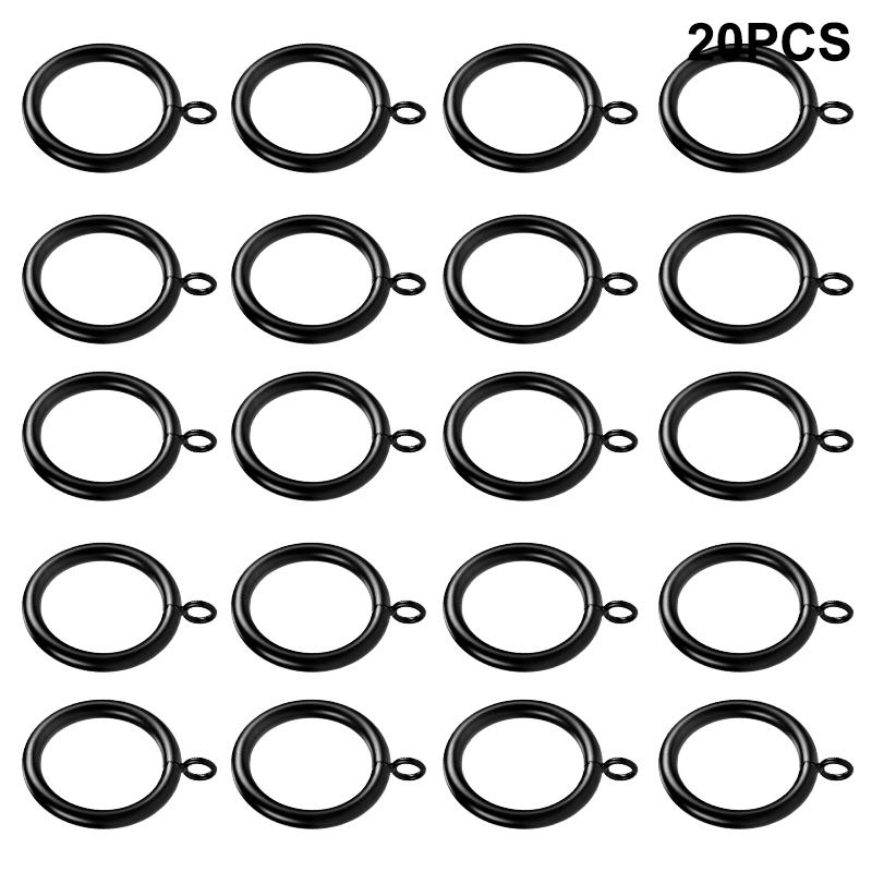 

Кольцо для штор с люверсом, 20 шт., металлическое кольцо для штор, зажим для шторной панели, внутренний диаметр 1,5 дюйма чёрный