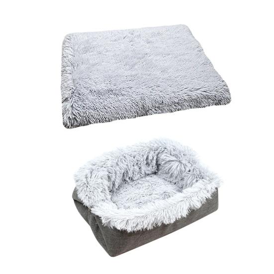 2 In 1 Foldable Plush Cat Kitten House Puppy Sleeping Bed Warm Cushion Carpet