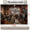 2D Vintage Motorrad Werkstatt Kulisse Banner - Biker Party Foto Hintergrund