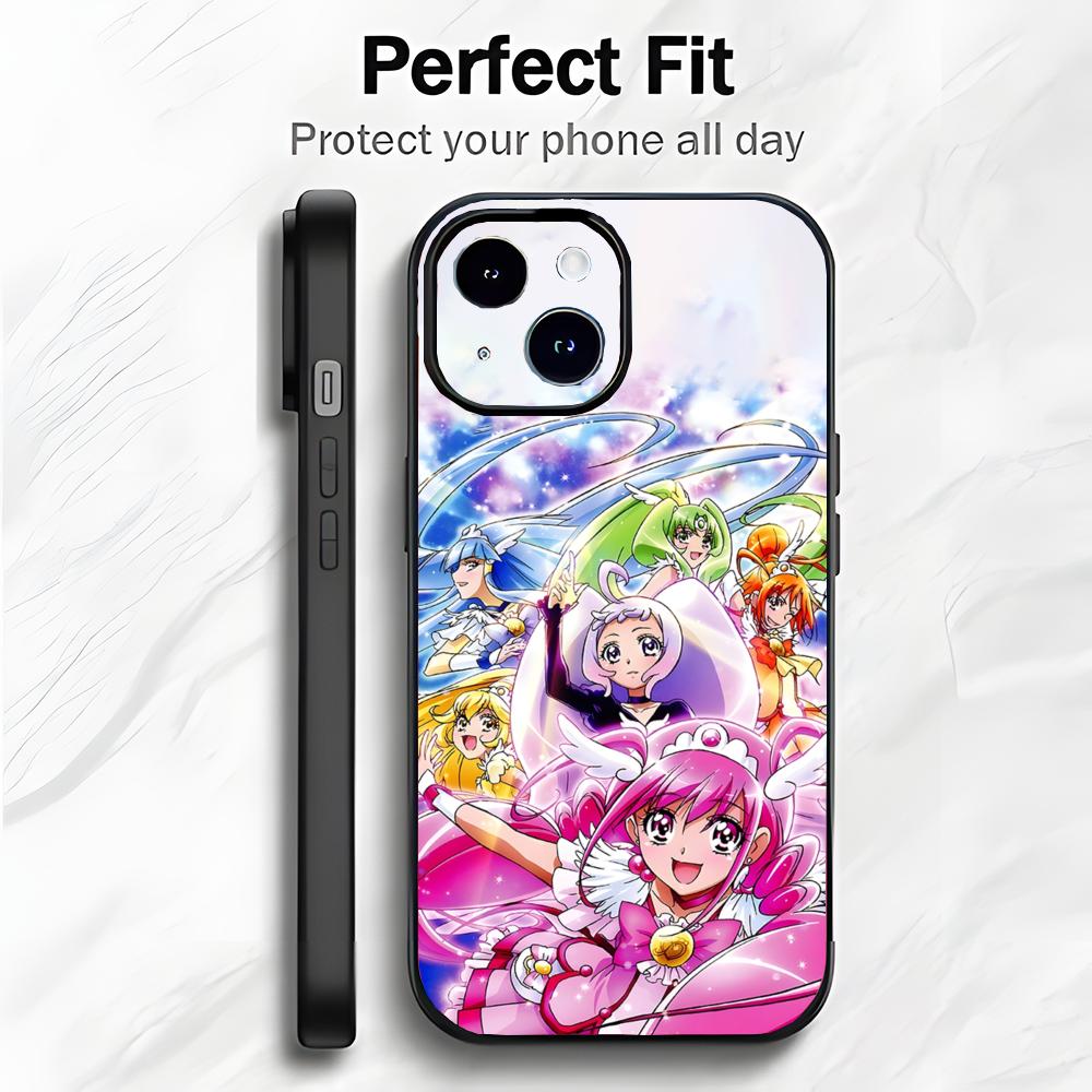 Cute Magical Anime S-Smile Pretty Cure Phone Case Phone Case Soft Packaging Lightweight For iPhone17 16 15 14 13ProMax