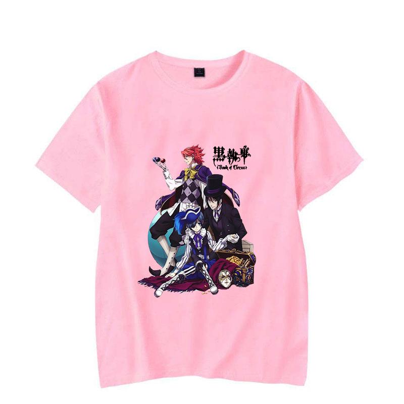 Hot Anime Black Butler Sebastian Michaelis Ciel Phantomhive Printed T-shirts Men Women Summer Casual Short Sleeved T-shirts