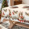 Christmas Tablecloth Snowman Reindeer Holiday Dining Table Cover Dustproof Festive Xmas Party Home Decoration