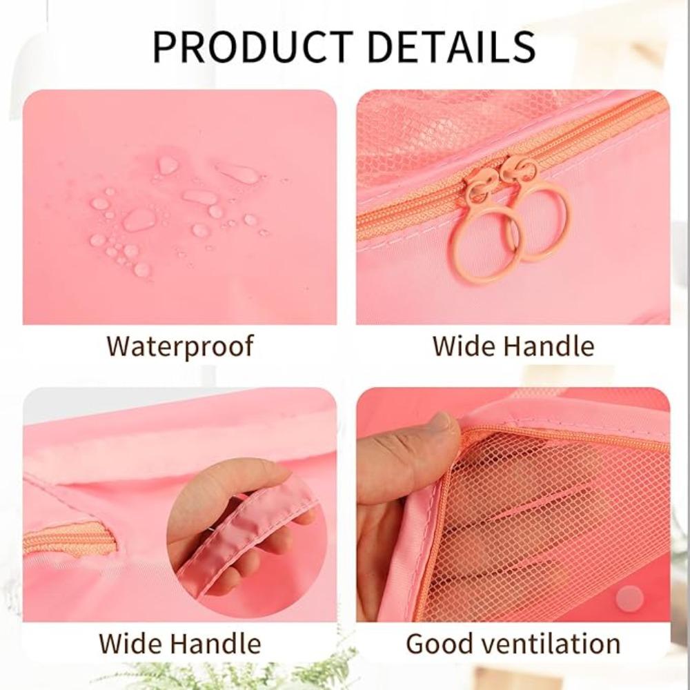 6 Pcs/Set Pink/Blue/Grey Travel Storage Bag Large Capacity Waterproof Luggage Clothing Underwear Storage Bag Bag With Zipper