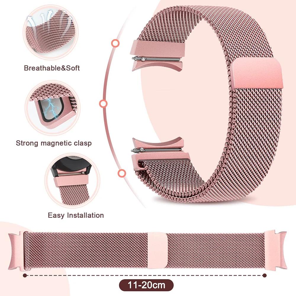 Metal strap For Samsung Galaxy watch 7/6/5/4 44mm 40mm Magnetic Bracelet Wristband Correa Galaxy Watch 6 Classic 46mm 47mm Belt