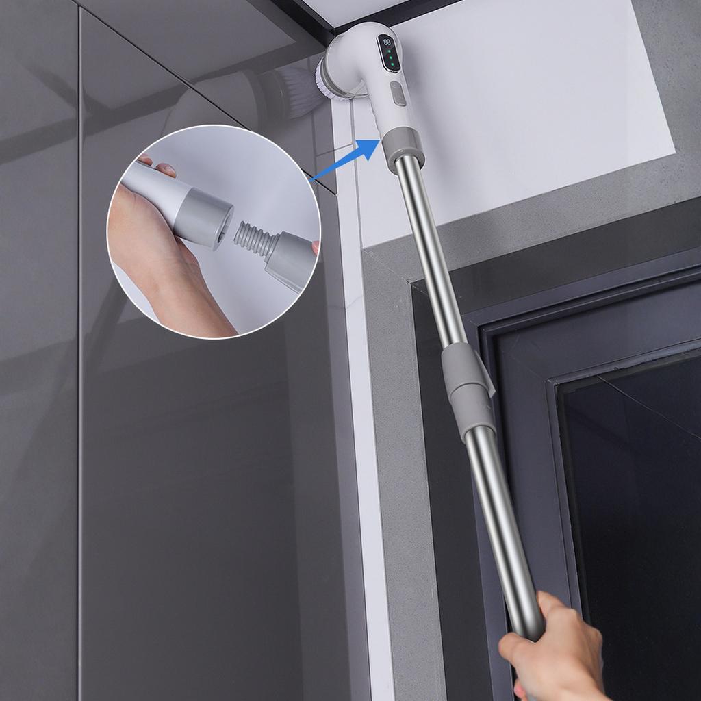 Cross-Border Electric Cleaning Brush Multi-Functional Long Handle Telescopic