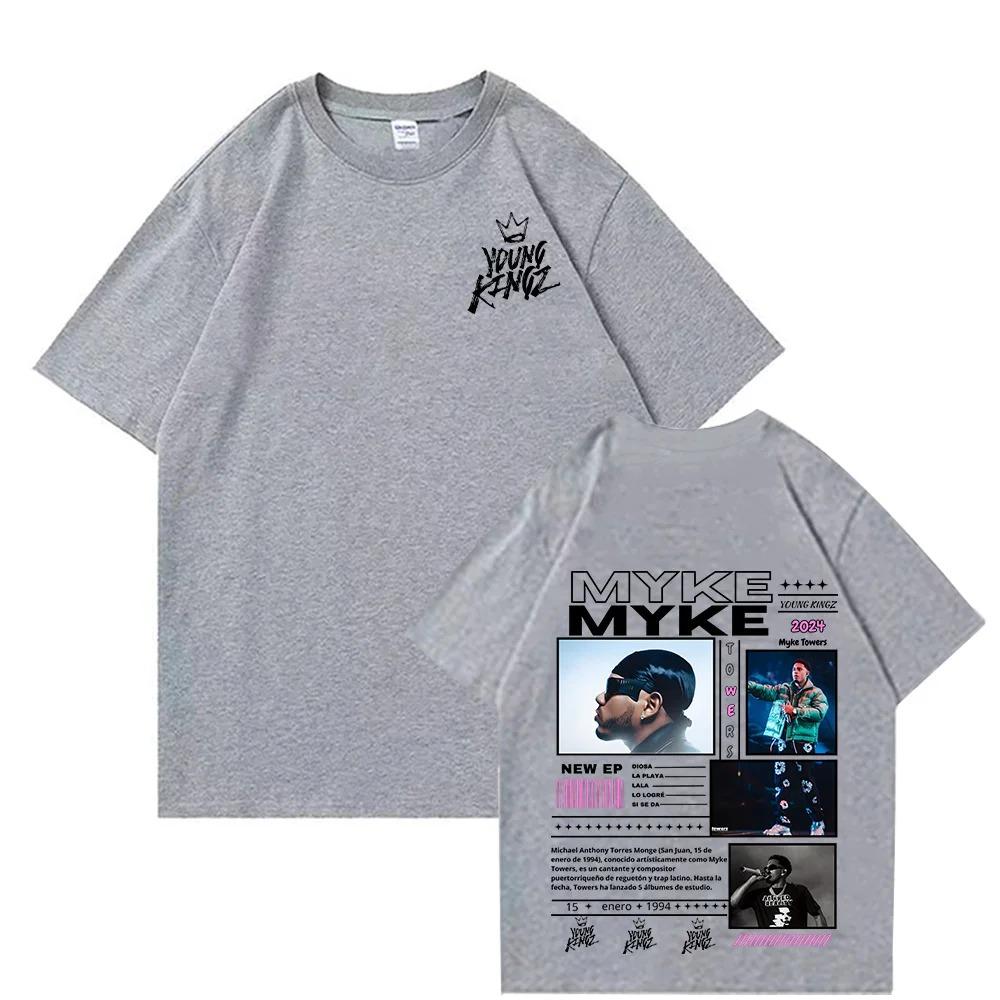 2026 Rapper Myke Towers Graphic Print T-shirts Men Women Fashion Hip Hop Crewneck Tshirt Unisex Casual Oversized Short Sleeve T Shirts