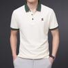 Sommer Poloshirt im neuen Stil mit Bärenstickerei für junge und mittlere Männer im Alter von Casual Simple Kurzarm-T-Shirt mit Revers für Herrenoberteile