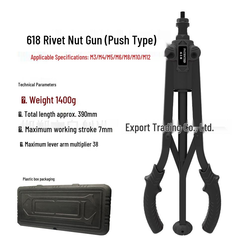 Alloy Steel Double Handle Manual Rivet Nut Gun 606 Riveting Tool for Household Use