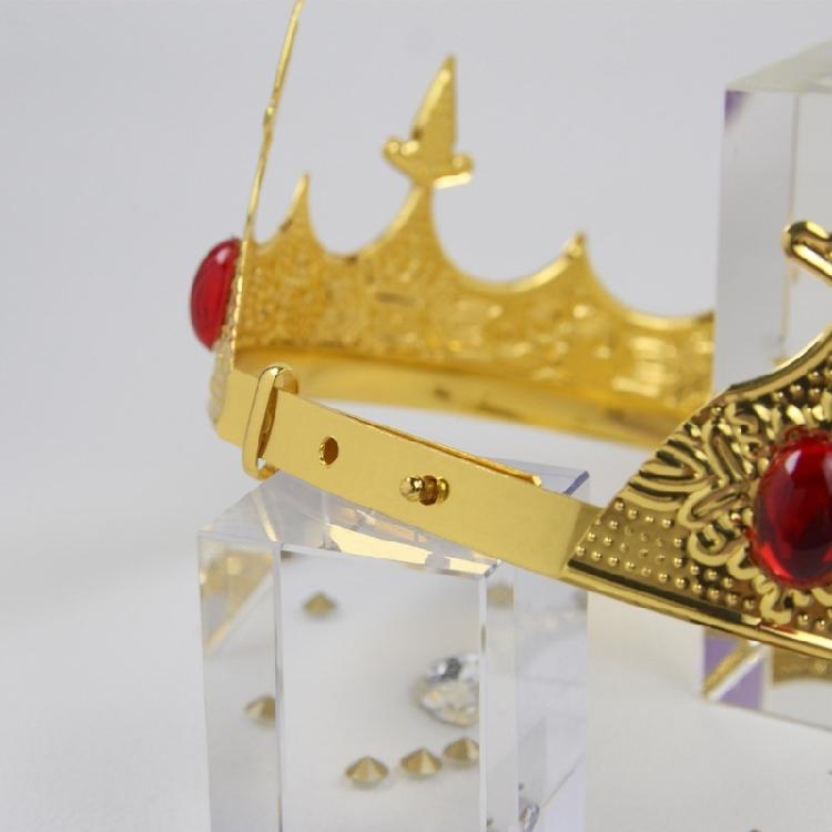 Funny Party Crowns Bejewels Gold Headwear Full Round Gold Headbands for Prom Wedding Halloween