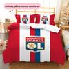 Olympique Lyonnais Pattern Bedding Quilt Set  Home Decoration  Gift (1 * duvet cover + 2 * pillowcase  without core)