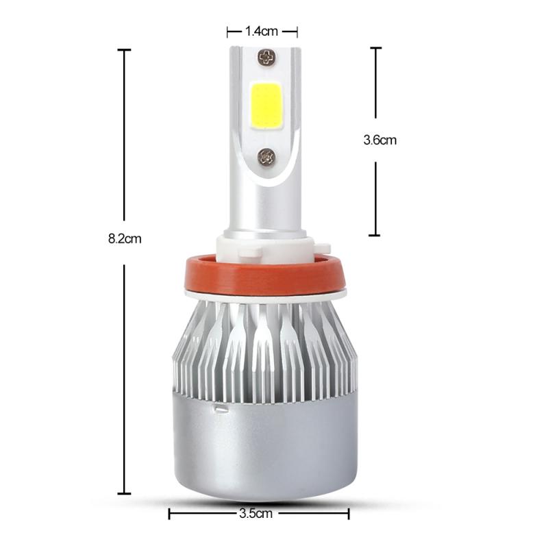Yellow Car Headlight C6 H8/9/11 Explosion-proof Shockproof Durable Car Accessories Fog Lamp 72w 8000lm 3000k Car Headlight