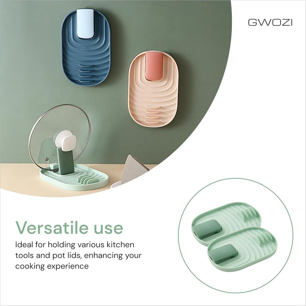 Plastic Multi-functional Kitchen Stand Spoon Rack, Foldable Pot Lid Rack, Suitable for Spatulas, Spoons, Shelves and Stove Top R