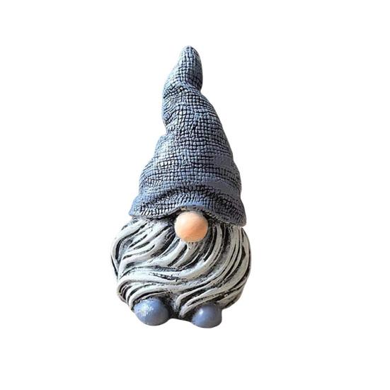 

Gnomes Figurine Safe Eco-Friendly Creative Novelty Fine Workmanship Decorative Synthetic Resin White Beard Dwarf Figurine Garden Supplies синий