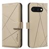 For Google Pixel 9a Case BINFEN COLOR BF35 Geometry Imprinted Leather Phone Cover RFID Blocking Wallet Stand