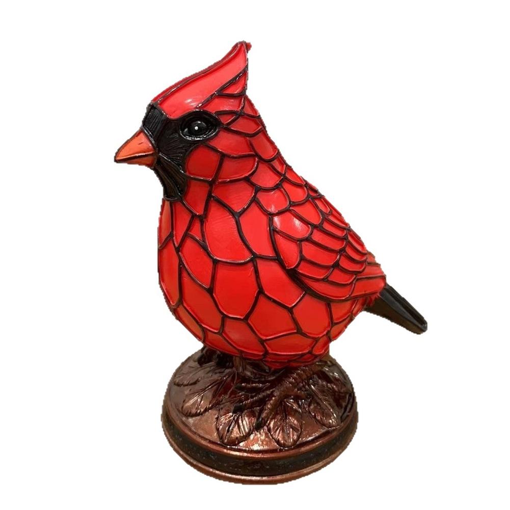 

Home Stained Glass Birds on Branch Desktop Ornaments Red Brid Art Night Light Ornaments Bird Series Decoration