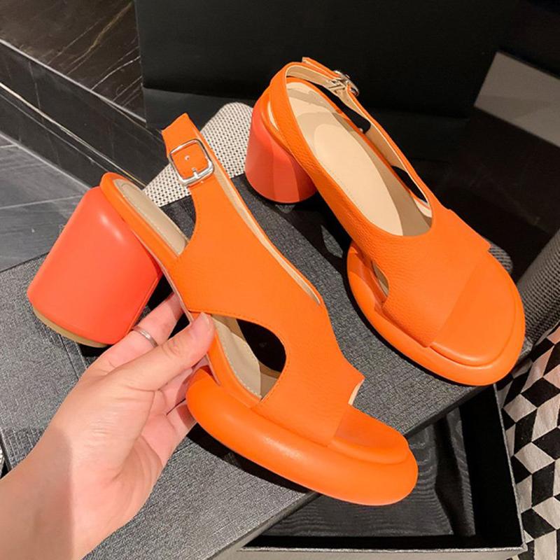 Rimocy Hollow Out High Heels Gladiator Sandals Women  Summer Slingbacks Plaform Sandals Woman Thick Heeled Party Shoes Mujer