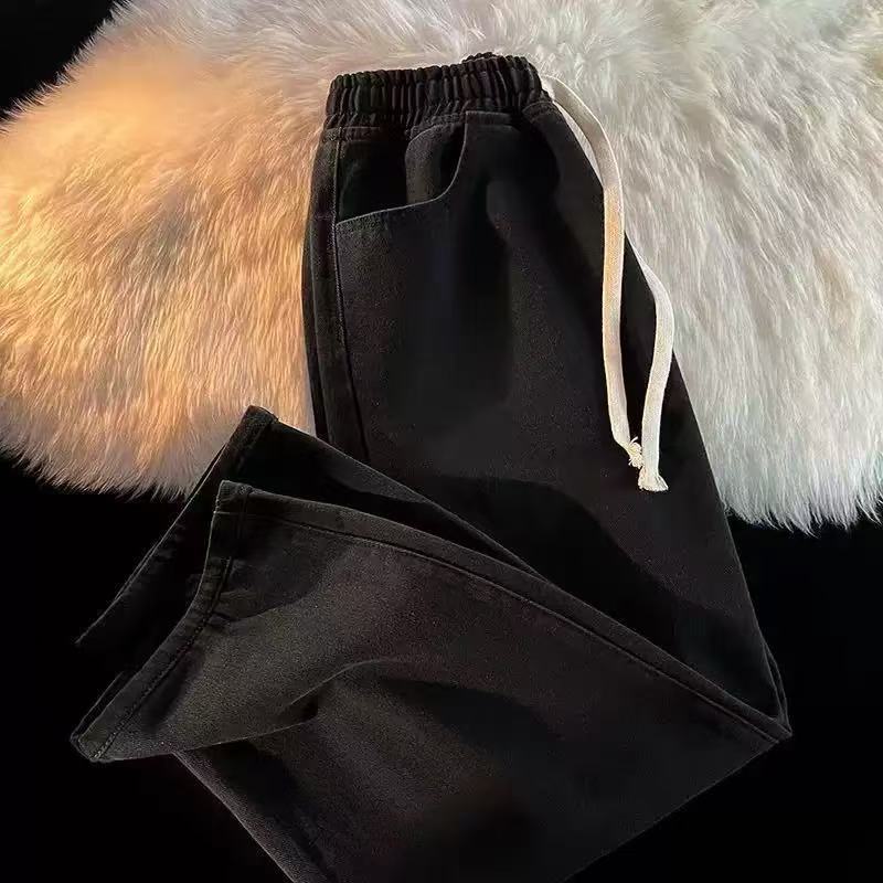 Jeans Herren Sommer Weit Und Dünn Locker Gerade Beine Herrenhosen Amerikanisch Lässig Einfach Und Vielseitig Lange Hosen Herren 4XL coole schwarze