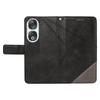 Etui portfelowe na Honor 90, skórzane etui na telefon z geometrycznymi liniami, w stylu książeczki, ze składaną podstawką