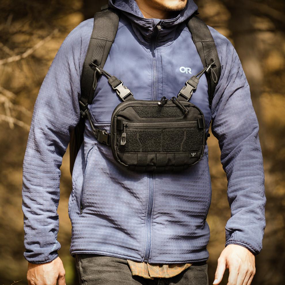 Outdoor Camping Hiking Tactical Backpack Extended Chest Bag Multifunction Waterproof Quick Detachable Accessory Bag