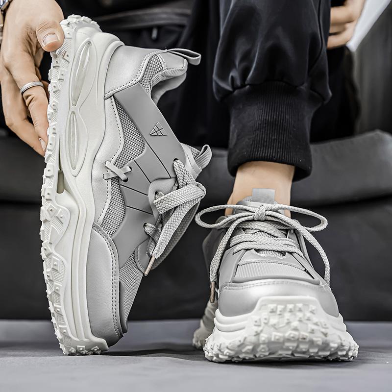 Men's shoes - sports shoes, lace-up, thick sole, vulcanized, breathable sports shoes