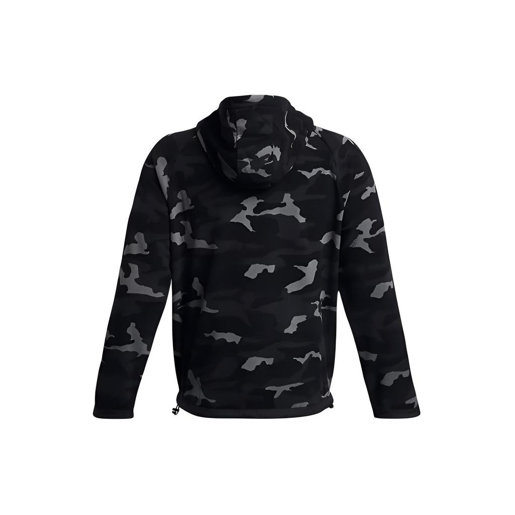 Under Armour Microfleece Printed Hoodie Camouflage Print Zip Pocket Long Sleeve Sweatshirt Men hoodies Black 1378982-001