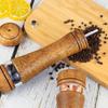 Premium Wooden Manual Pepper & Salt Grinder with Clear Viewing Window - Perfect for Fresh Seasonings, Essential Kitchen Gadget