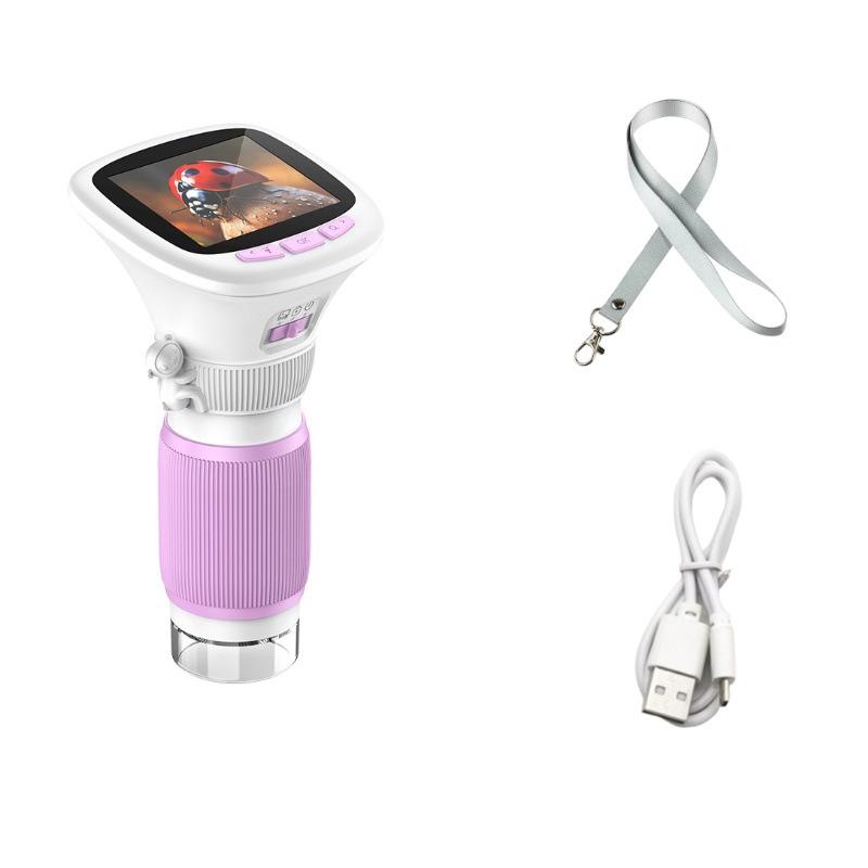 Handheld Microscope with 2.4-Inch High-Definition Screen, Rotating Focus, High Magnification Photography, Scientific Instrument