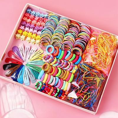 780-1800Pcs Colorful Hair Bands Set Nylon Ealstic Hair Ties Ponytail Hold Scrunchie Rubber Band Kid Baby Girls Hair Accessories