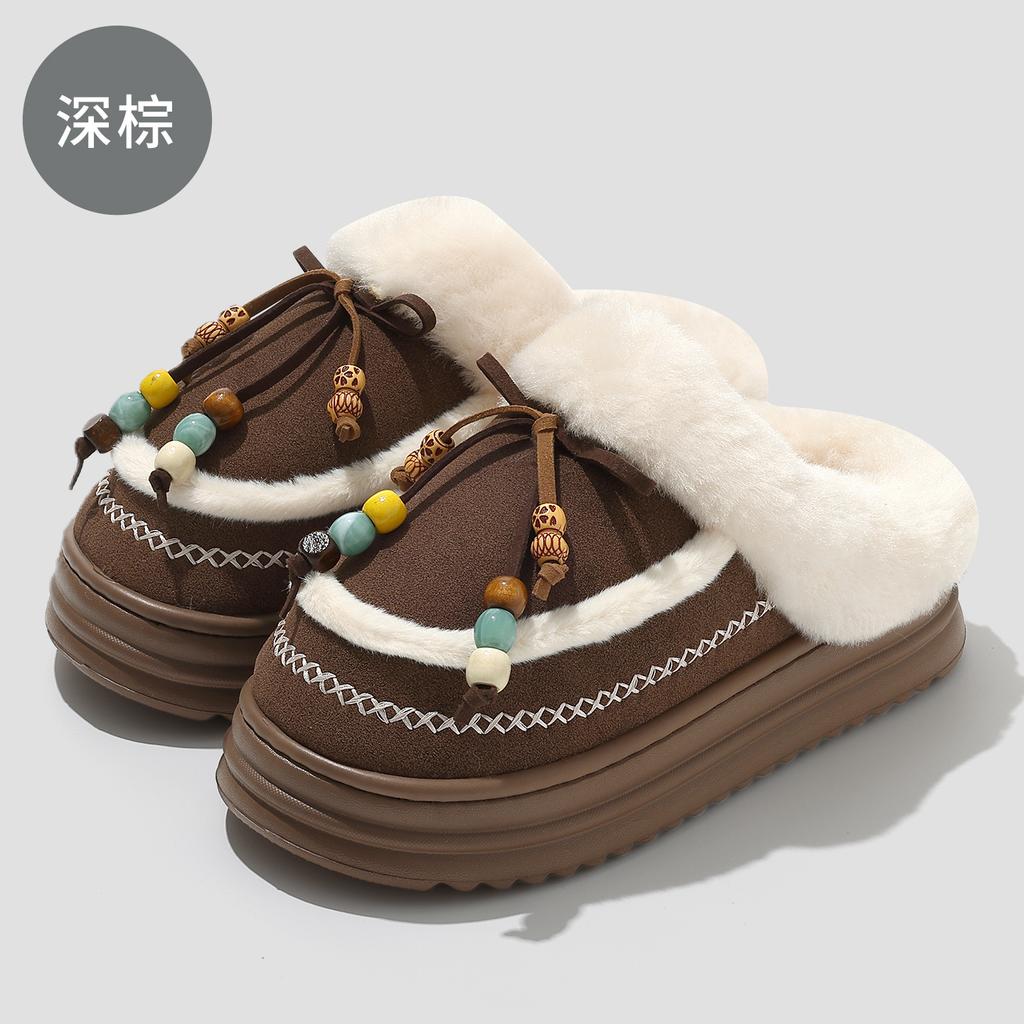 Cotton Slippers Autumn and Winter 2025 New Indoor Home Cute Non-slip Thick Bottom Plush Cotton Mop