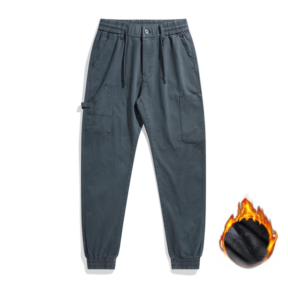 Spring and Autumn Men's Versatile Simple Retro Leisure High Street Washing Overalls Pants Function Fashion Personality.