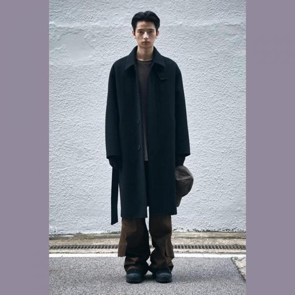 Customellow Black Wool Mac Coat Black Cqcaw25711bkx Black/S