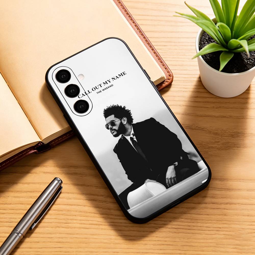 the W-weeknd D-design Phone Case Black Silicone Soft For Samsung Galaxy A73,A72,A71,A70,A53,A52,A51