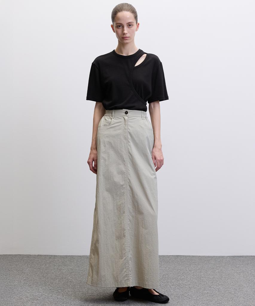 Hawaii Ha Kim [Atelier] Waistband Long Skirt_Beige