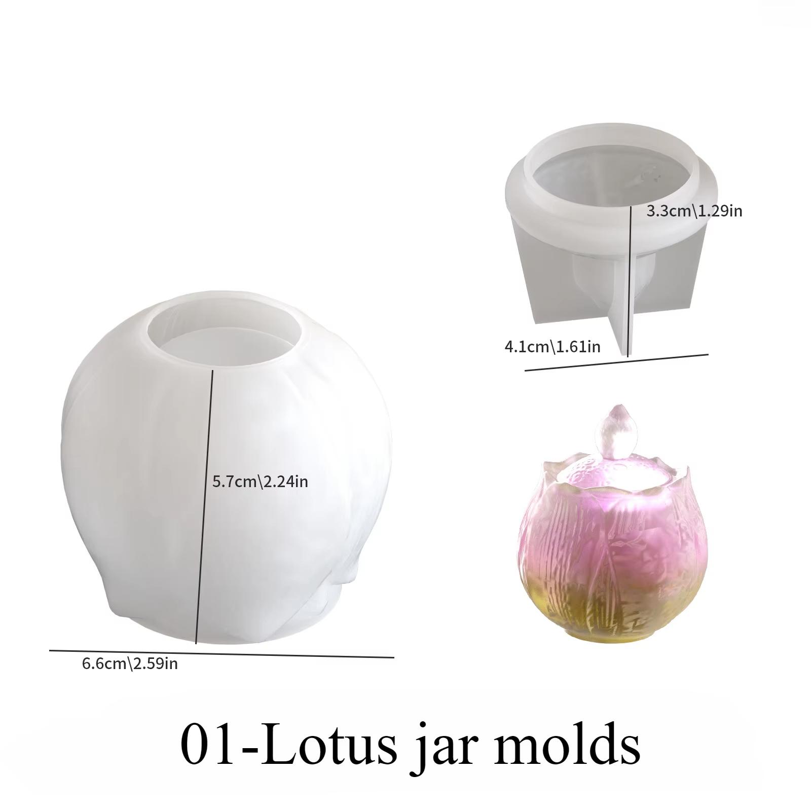 

DIY Lotus Lamp Storage Can Silicone Mold Aromatherapy Candle Cup Gypsum Flower Pot Mold For Plaster Gypsum Making