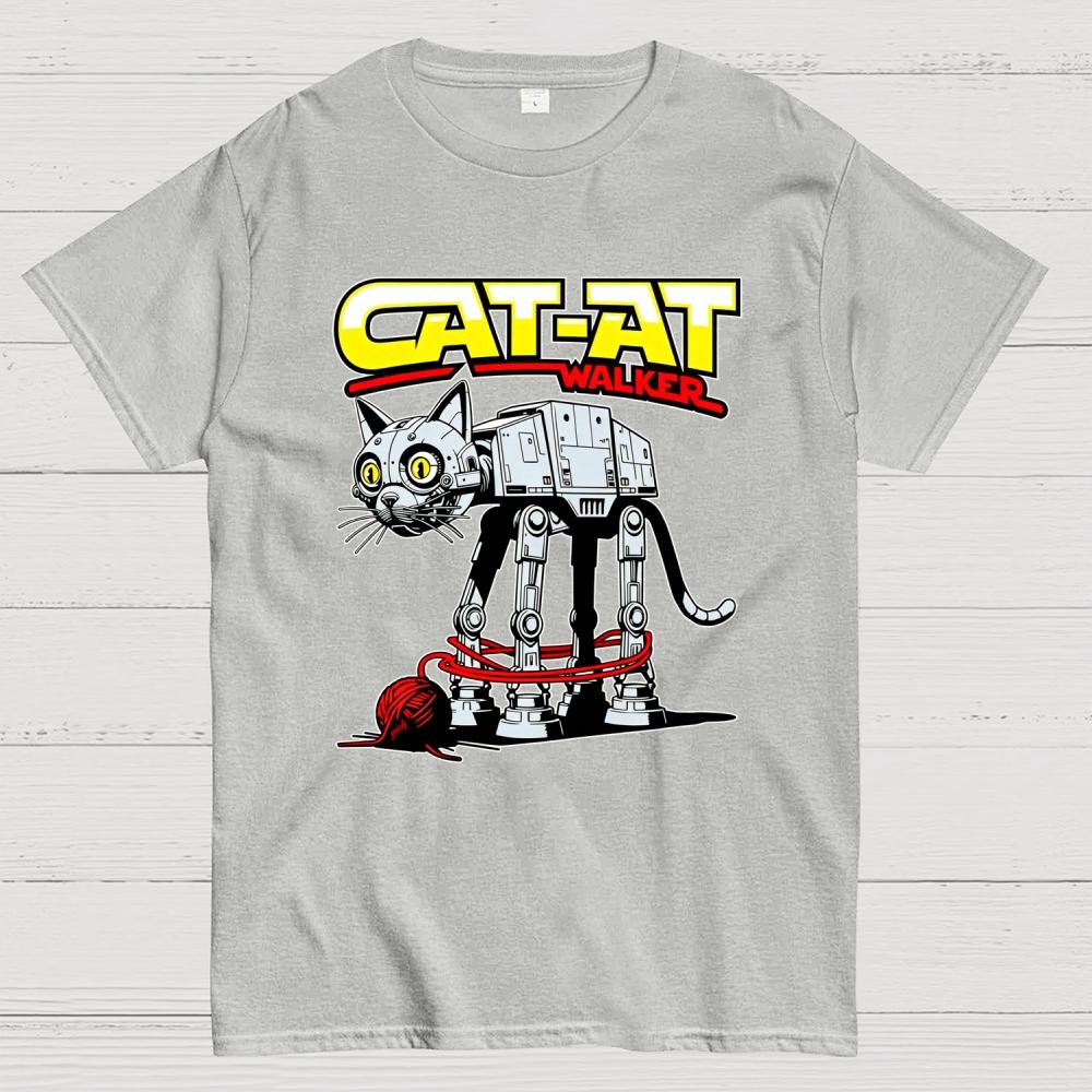 Funny Cat-at Walker Cotton Casual Cool Loose T-Shirt