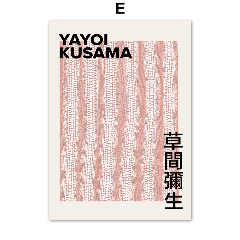 Japanese Yayoi Kusama Pumpkin Polka Dot Wall Art Canvas Painting Nordic Posters And Prints Wall Pictures For Living Room Decor