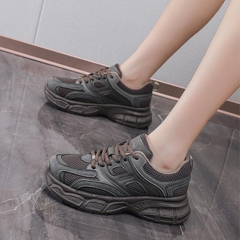 2025 Autumn New Ladies Dad Shoes Fashion Versatile Black Casual Sneakers Non-slip Breathable Running Shoes Zapatillas De Mujer