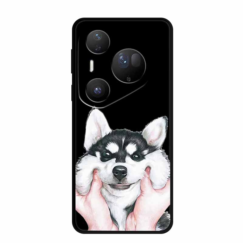 For Huawei Pura 80 Ultra 5G Case Coque Cartoon Cat Painted Black Silicone Soft Back Cover For Huawei Pura 80 Ultra Cases Shells
