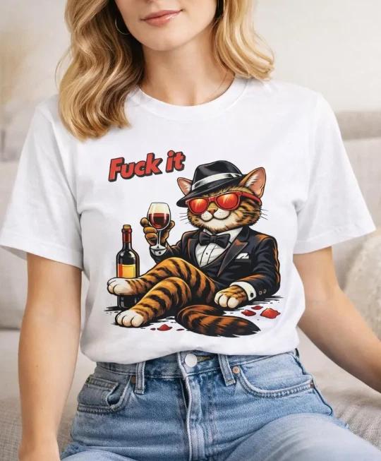 Dark Humor Funny Cat Shirt, Sarcastic Meme Tee, Cool Tabby Cat Graphic Tee 4XL