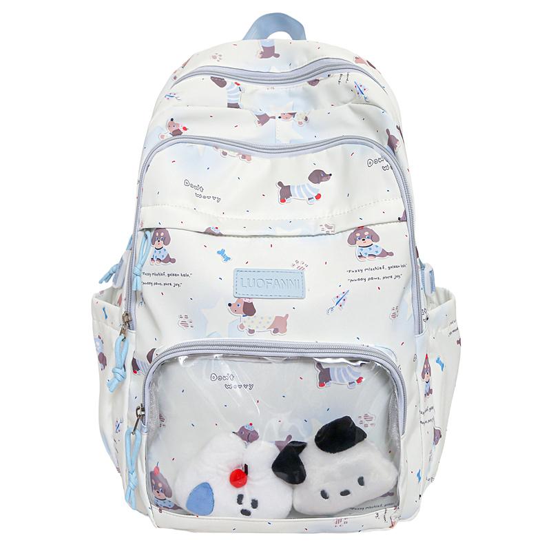 Large Capacity Student Schoolbag Puppy Printed Backpack Women's Lightweight Travel Backpack