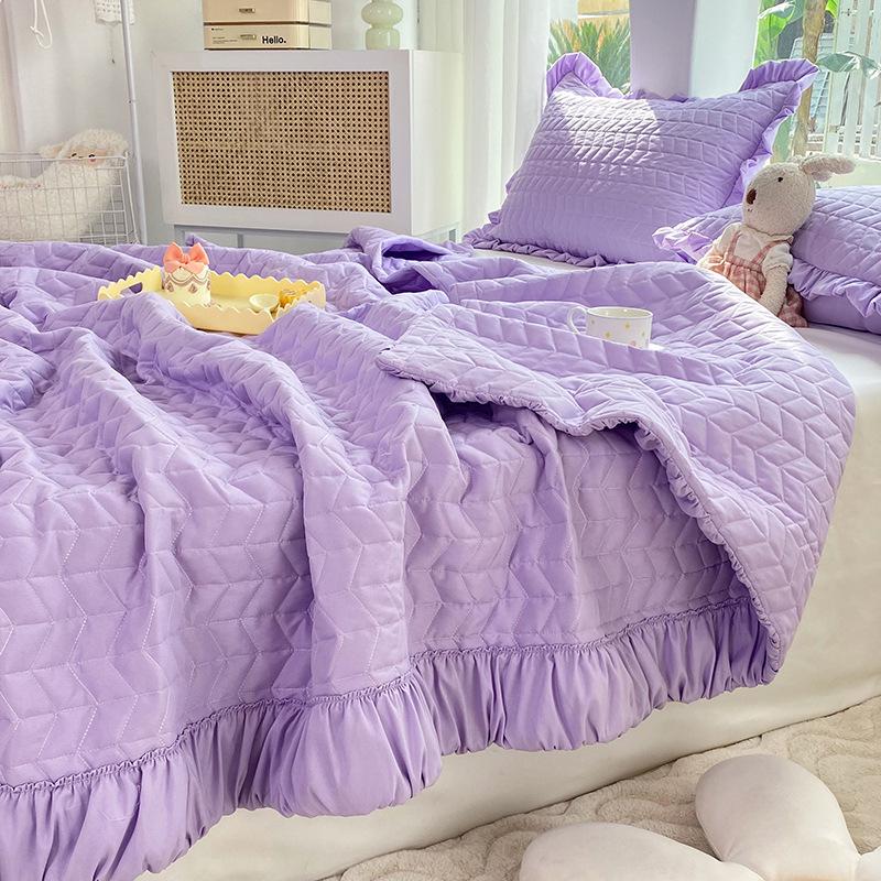 

Летнее стеганое одеяло в кремовом стиле с плиссировкой: Легкий, однотонный для кондиционирования Pair of Pillowcases: 48x74cm