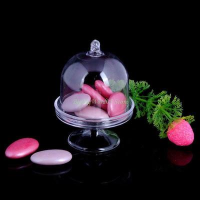 24TE Mini Cake Stand Cupcake Box Wedding Favor Party Plastic Candy Box Transparent