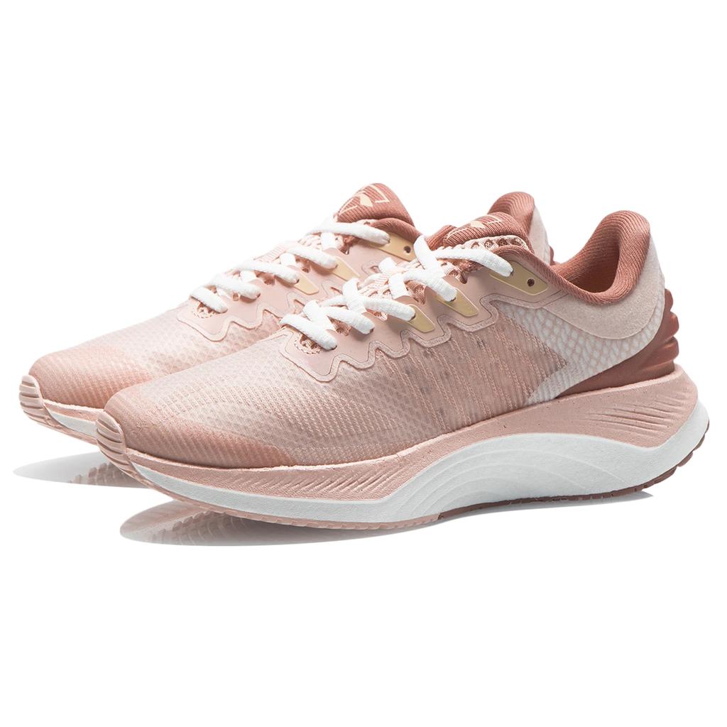 New LiNing YueYing Cushioned Wear Resistant Slip Resistant Low Top Running Shoes Women's Peach Orange Pink ARHR128-4