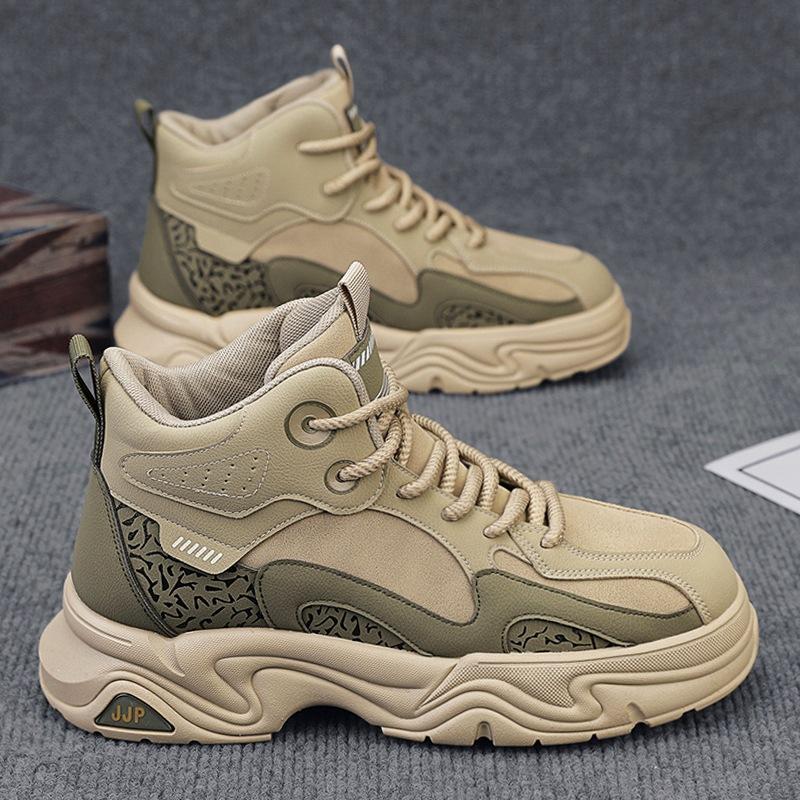 Martin boots men's 2024 autumn and winter British style high-top kick can't be rotten, big yellow boots men's casual height-increasing medium-top too