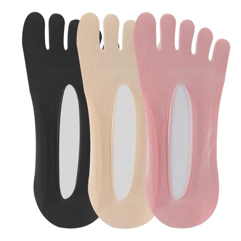 

3/5 пар летних невидимых носков с пальцами для женщин и девушек, хлопковые, тонкие, однотонные, мягкие, с мелким вырезом, дышащие, дезодорирующие, носки-невидимки с 5 пальцами One size