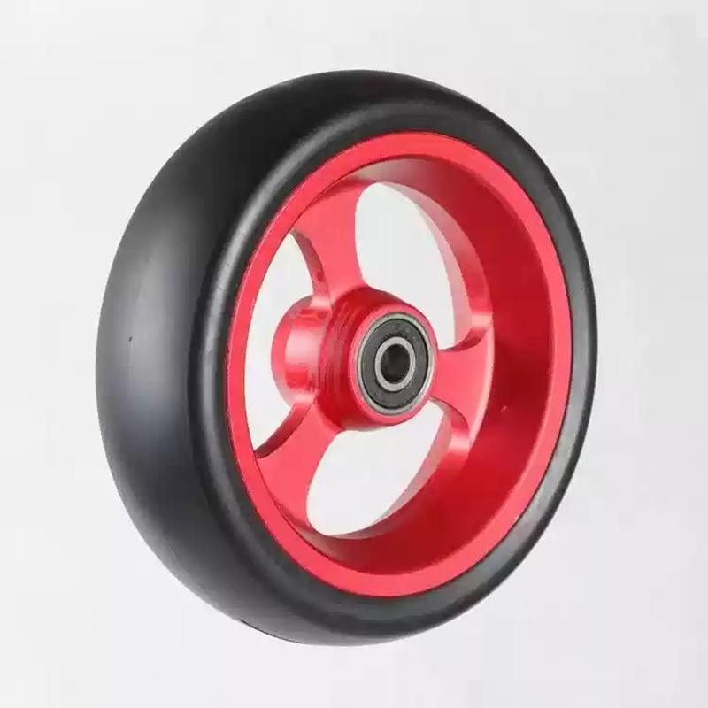 5 Inch Wheelchair Front Wheel Accessories Aluminum Alloy Lightweight Flexible Pu Solid Tire