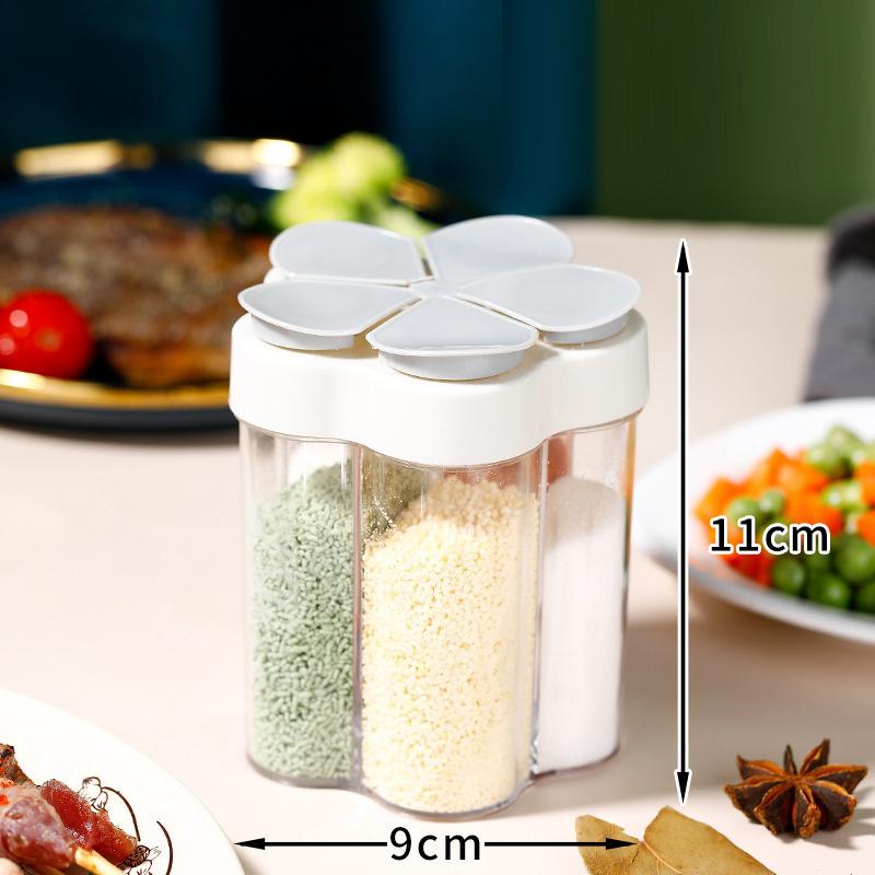 

Creative 5 In 1 Seasoning Jar Household Moisture-proof Spice Rack Outdoor Camping Seasoning Bottle Kitchen Gadget серый