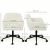 Swivel Office Chair with Casters, Desk Chair, Fleece Fabric, Foam, Height-Adjustable, Home Office, Cream White