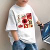 T-shirt for Baby Boys and Girls, Red T-shirt for Children, Chinese Retro Print